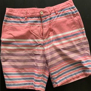 VINEYARD VINES MENS 33 CLUB SHORTS FLAT FRONT 1H0319 STRIPE NANTUCKET RED 7"
